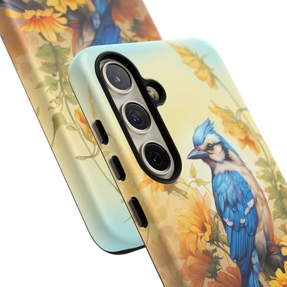 Blue Jay & Sunflowers Phone Case - Perfect Gift for Bird Lovers!