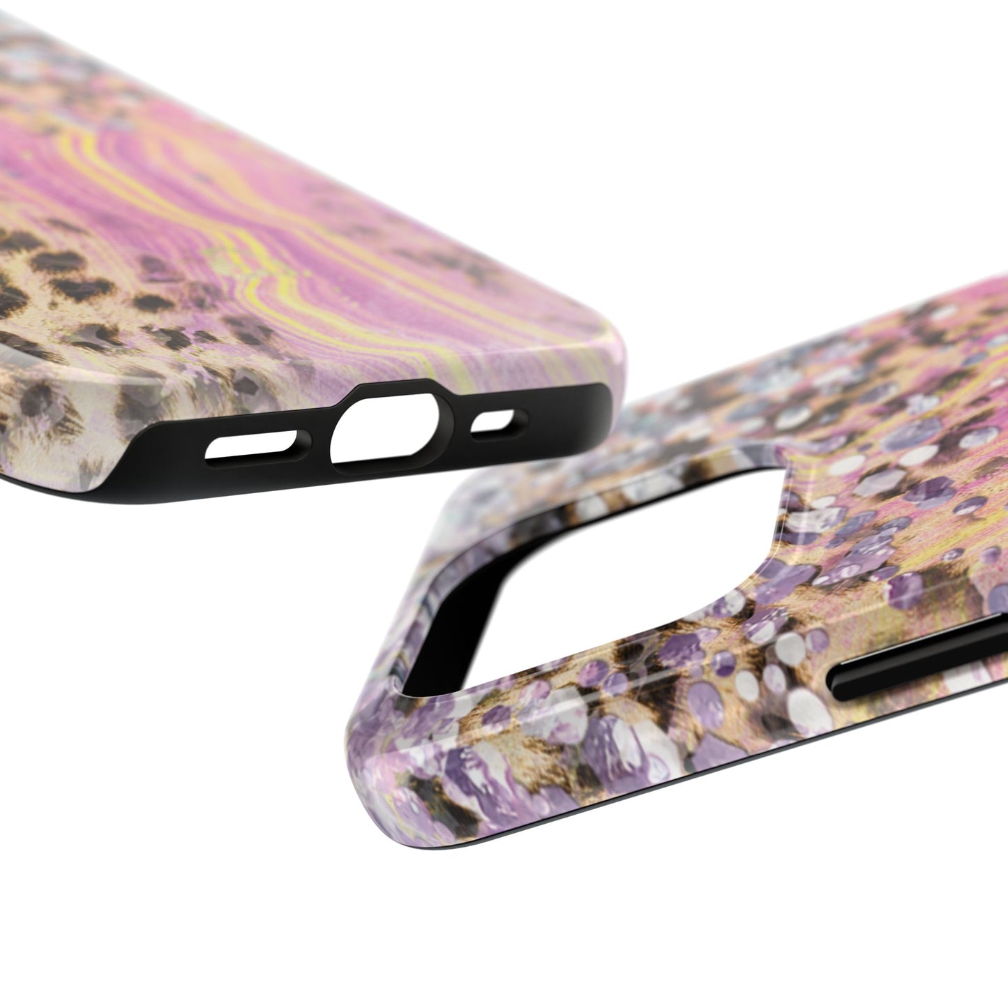 Crystal Glam Leopard - iPhone Series Case with Glitter and Gem Accents