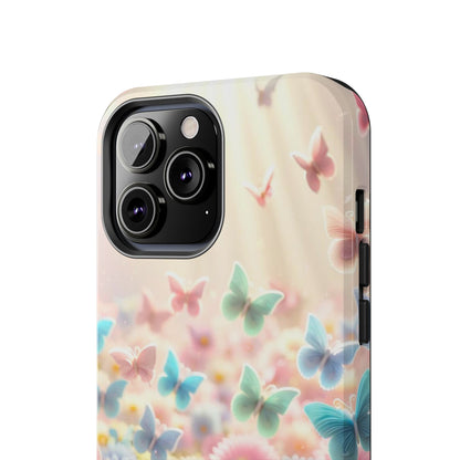 Butterfly Flower Garden - iPhone Case - Pastel Floral Protective Cover