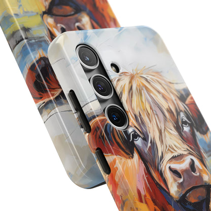 Cute Western Phone Case | Highland Cow | Robust Rocky Mountain-Inspired | Expressionism | Fresco