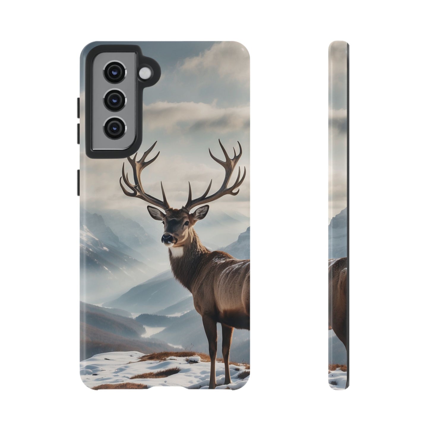 Alpine Majesty: Stag in Snow – Samsung Galaxy Case