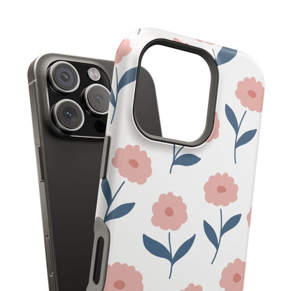 Playful Pink Floral Tough MagSafe  iPhone Case – Soft Pastel Design, Slim & Shockproof