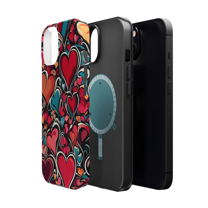 Vibrant Multicolor Heart Art – MagSafe-Compatible iPhone Case