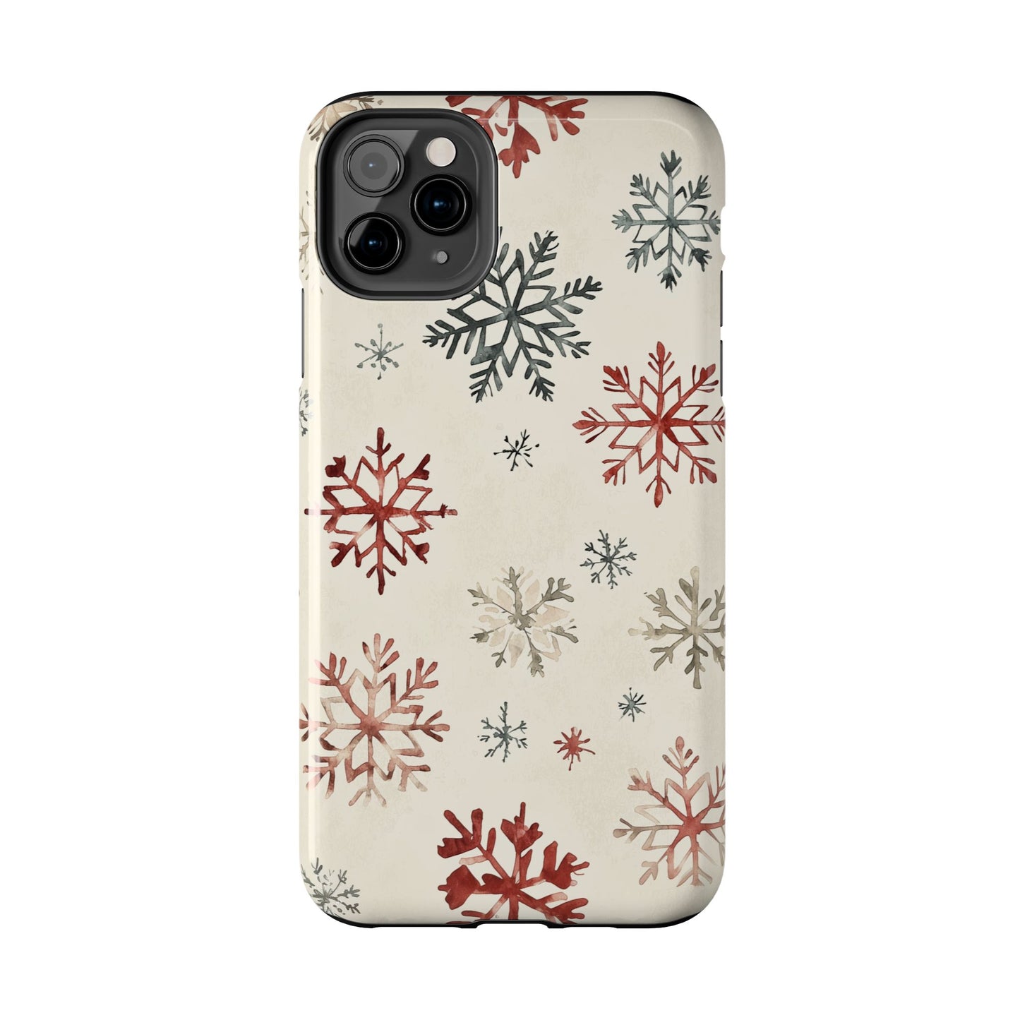 Vintage Red and Gray Snowflake Pattern – iPhone Series Case