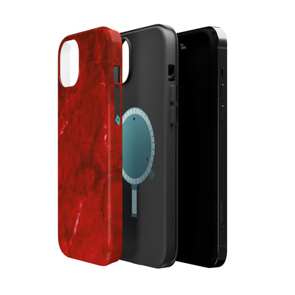 Bold Red Marble MagSafe iPhone Case – Luxe Design Meets Magnetic Precision