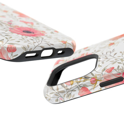 Pink Floral Watercolor MagSafe iPhone Case – Elegant Blossom Design with Magnetic Compatibility