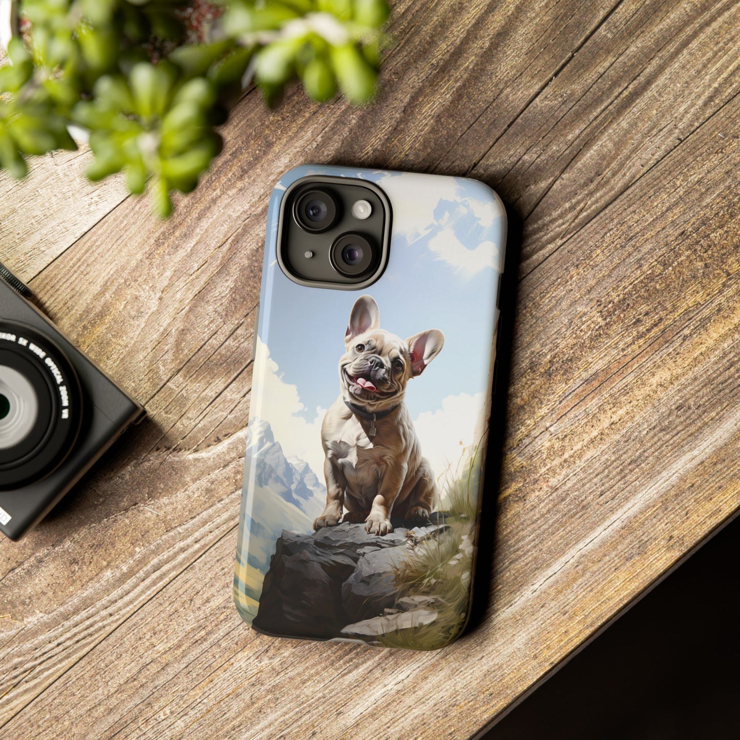 Frenchie iPhone Samsung Galaxy Phone Case! French Bull Dog Standing Proudly. Extremely Tough & Durable With Dual Layer Protection.