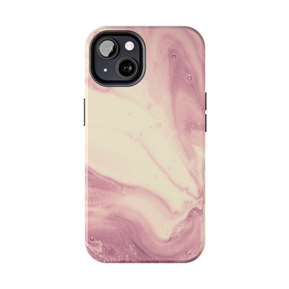 Blush Marble Glow – iPhone Case with Rose Gold & Pink Swirl Pattern