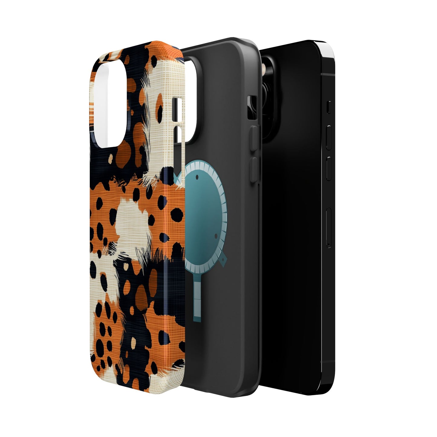 MagSafe iPhone Case: Cheetah Plaid – Brown & Black Pattern