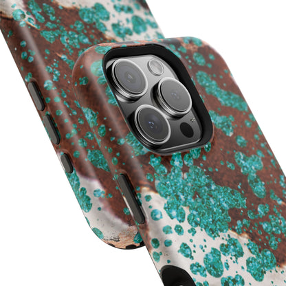 Teal Glitter Cowhide - MagSafe iPhone Series Case