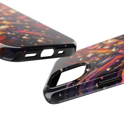 Geometric Galaxy iPhone Case - Abstract Cosmic Protective Cover - Retro Gamer