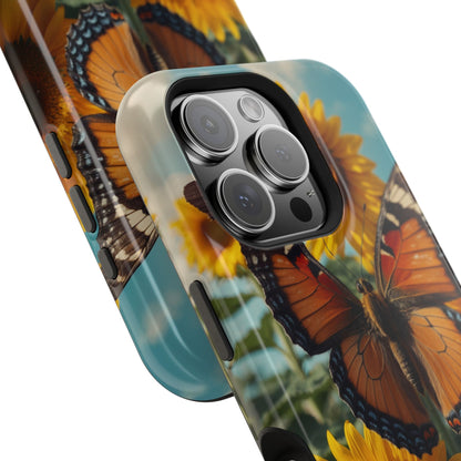 Vibrant Butterfly & Sunflower – MagSafe iPhone Case