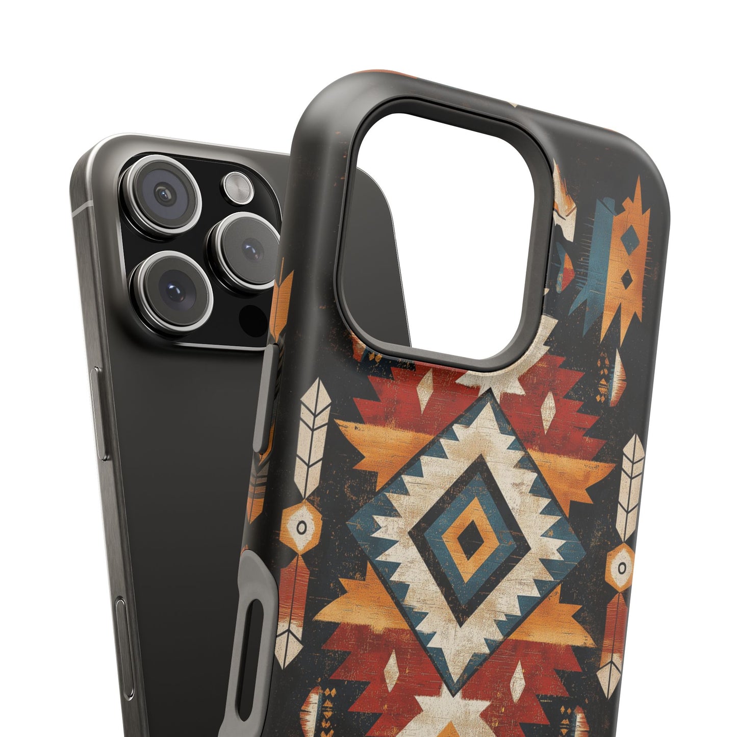 Southwestern Arrow & Diamond Tough MagSafe iPhone Case – Bold Tribal Design, Dual-Layer Protection