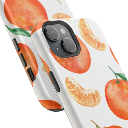 Tangerine Dreams Tough MagSafe iPhone Case – Watercolor Orange Design, Shockproof Dual Protection