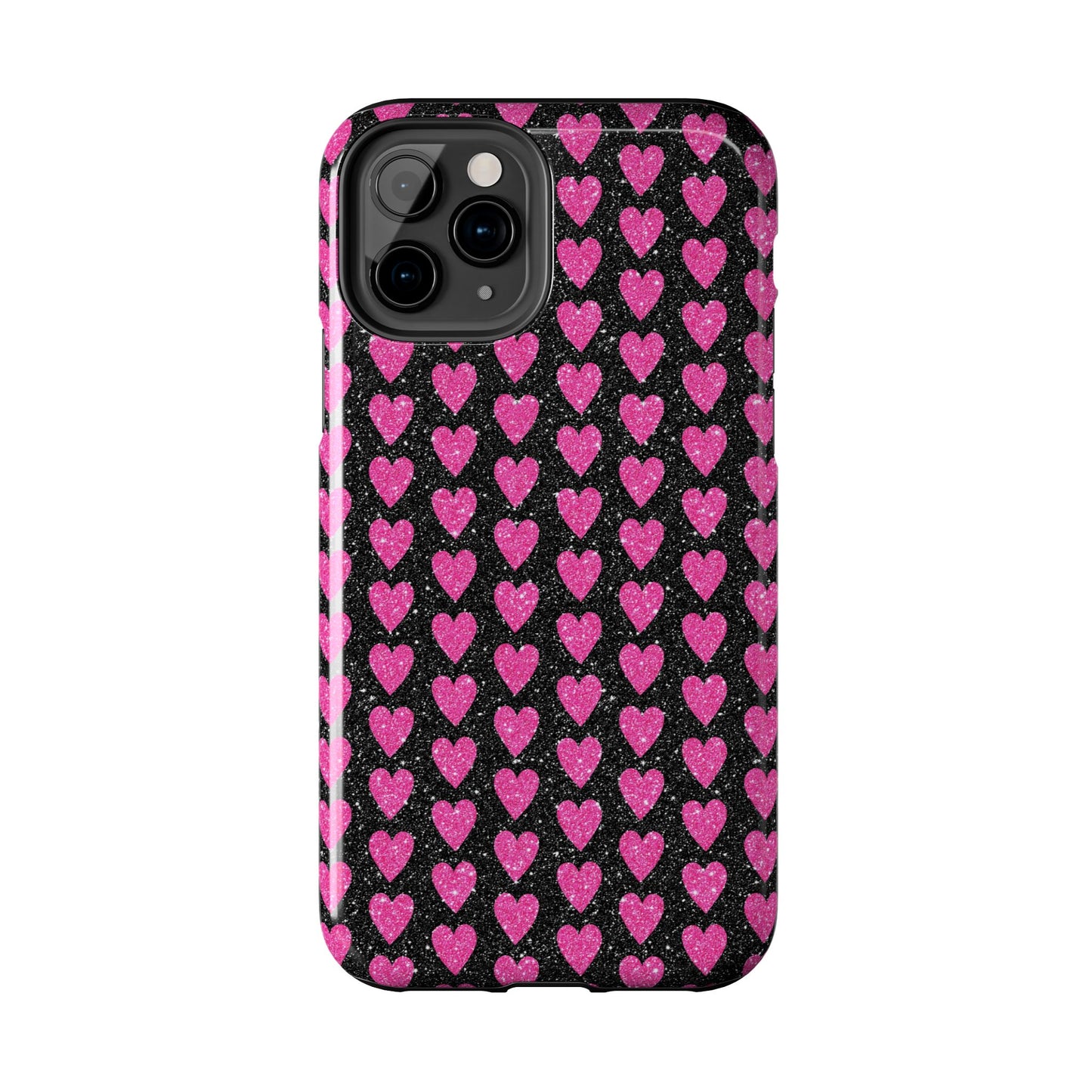 Glitter Pink Hearts iPhone Case