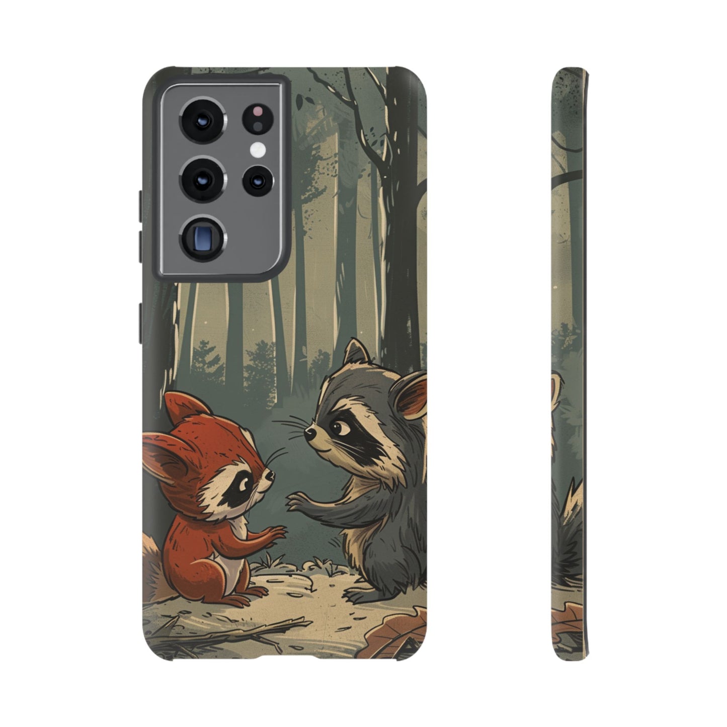 Whimsical Woodland Raccoons Phone Case