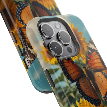 Vibrant Butterfly & Sunflower – MagSafe iPhone Case