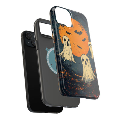 Haunted Ghosts & Full Moon MagSafe iPhone Case – Spooky Halloween Design