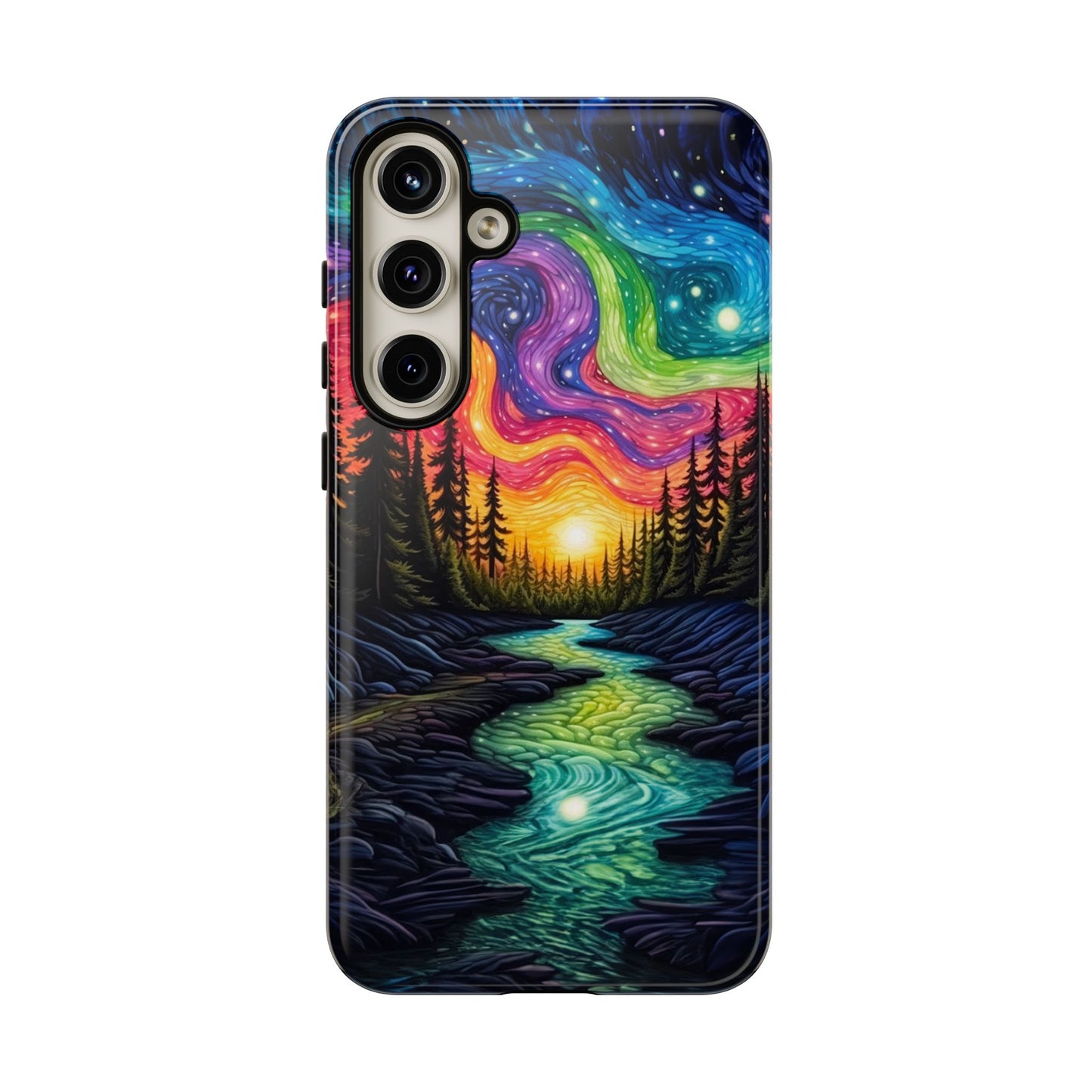 Celestial Nightscape Samsung Galaxy Case – Vibrant River and Starry Sky Design