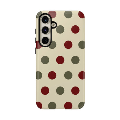 Red & Green Polka Dots on Cream – Samsung Galaxy Case