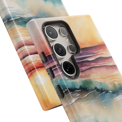 Sunset Waves Samsung Galaxy Case – Vibrant Watercolor Design