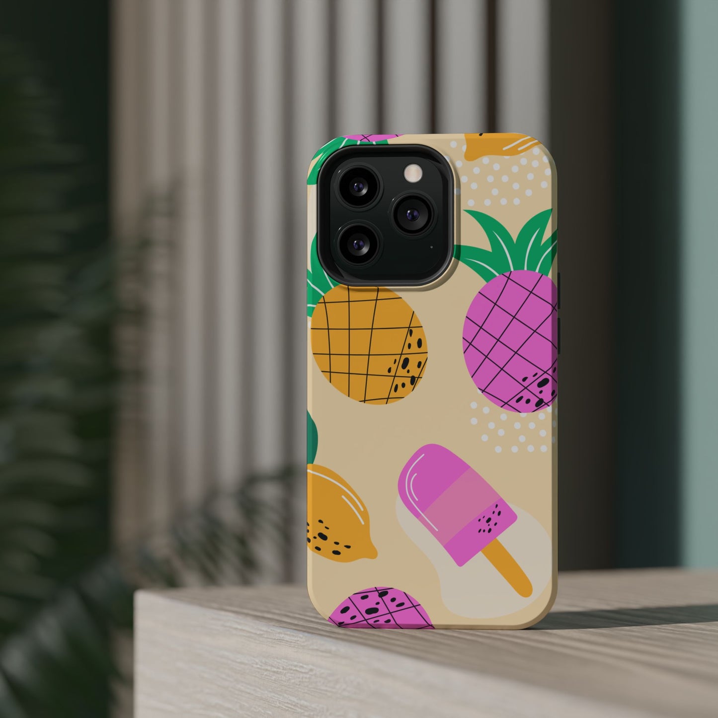 Tropical Pop MagSafe iPhone Case – Fun Pineapple & Lemon Design with Vibrant Summery Colors