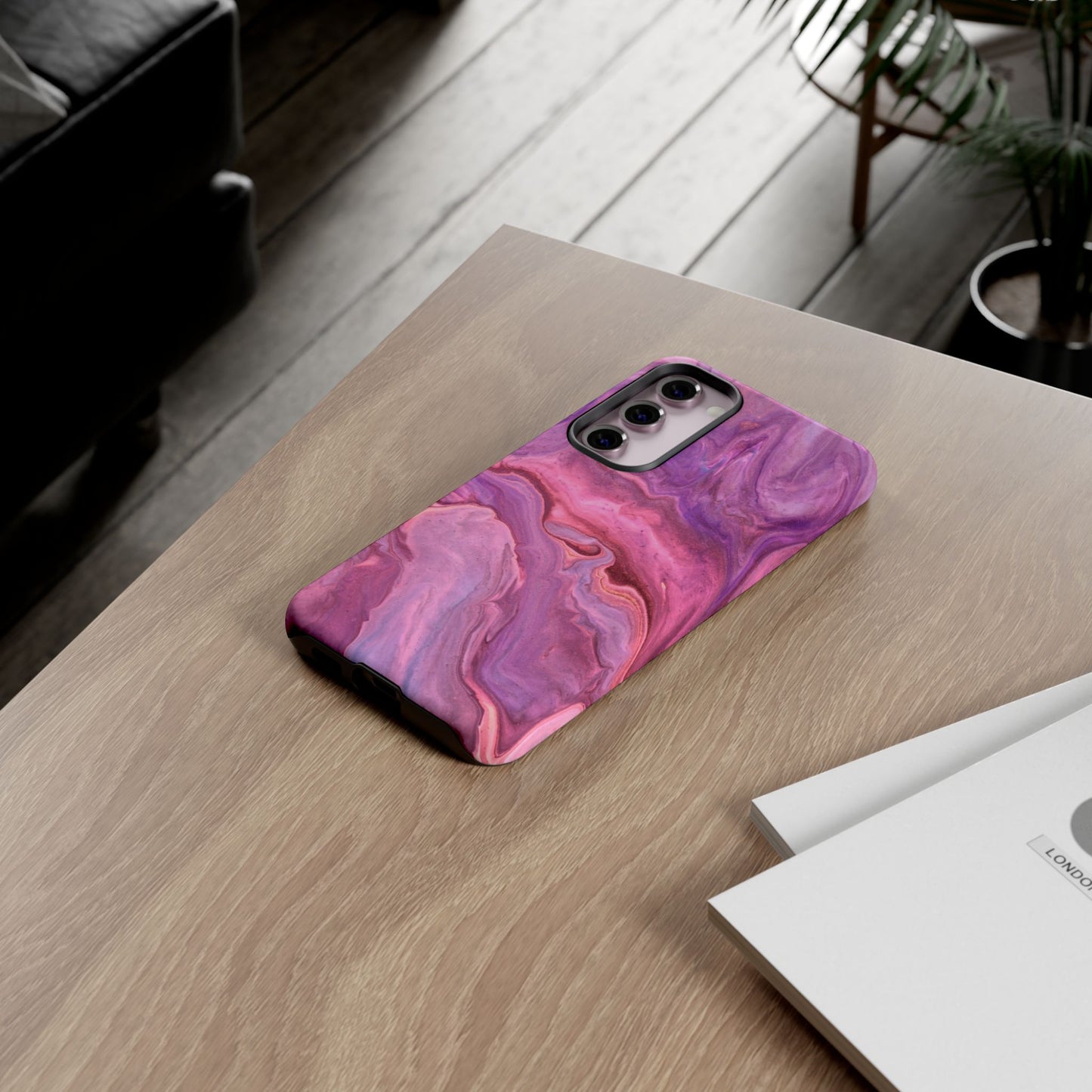 Lavender Dreamscape – Samsung Galaxy Case with Purple & Pink Marble Art