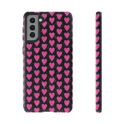 Glitter Pink Hearts Samsung Galaxy Case