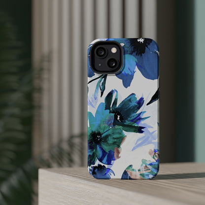 MagSafe iPhone Case – Serene Blue Blossom