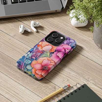 Bright Watercolor Floral Splash iPhone Series Case – Bold Artistic Design