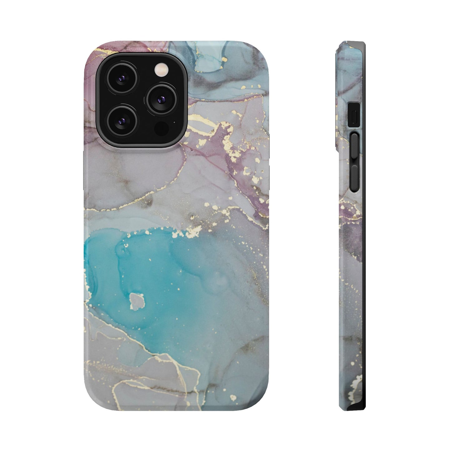 Sky Blue & Purple Marble Wave – MagSafe Case with Dreamy Marble Design