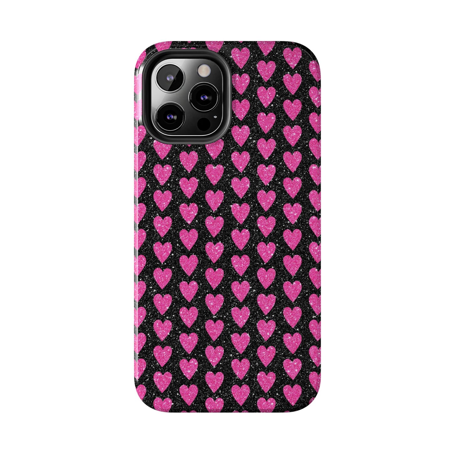 Glitter Pink Hearts iPhone Case