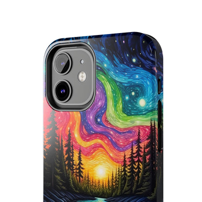 Celestial Nightscape iPhone Case – Vibrant River and Starry Sky Design