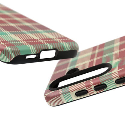 Vintage Plaid in Red & Cream – Samsung Galaxy Case with Timeless Style