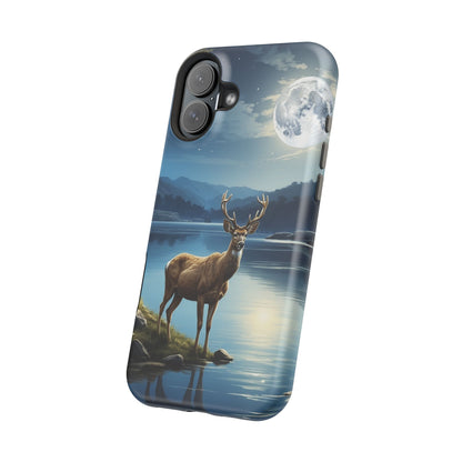 Moonlit Elegance: Stag by the Lake – MagSafe iPhone Case