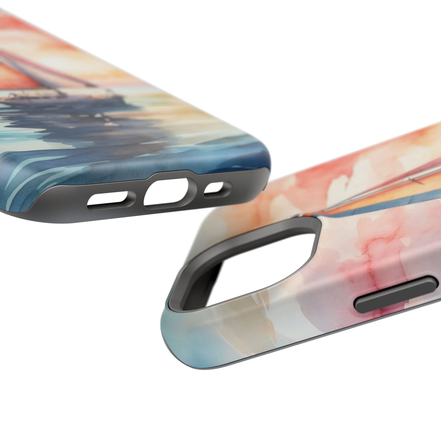 Sailboat Sunset MagSafe iPhone Case – Vibrant Watercolor Design