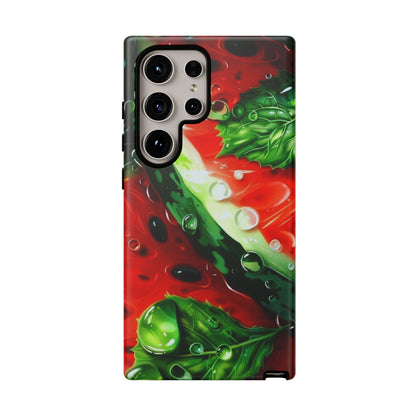 Juicy Watermelon & Mint Samsung Galaxy Case – Tough Dual-Layer, Vibrant Summer Design