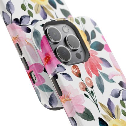 Blossoming Beauty – MagSafe Case with Pastel Floral Watercolor Design