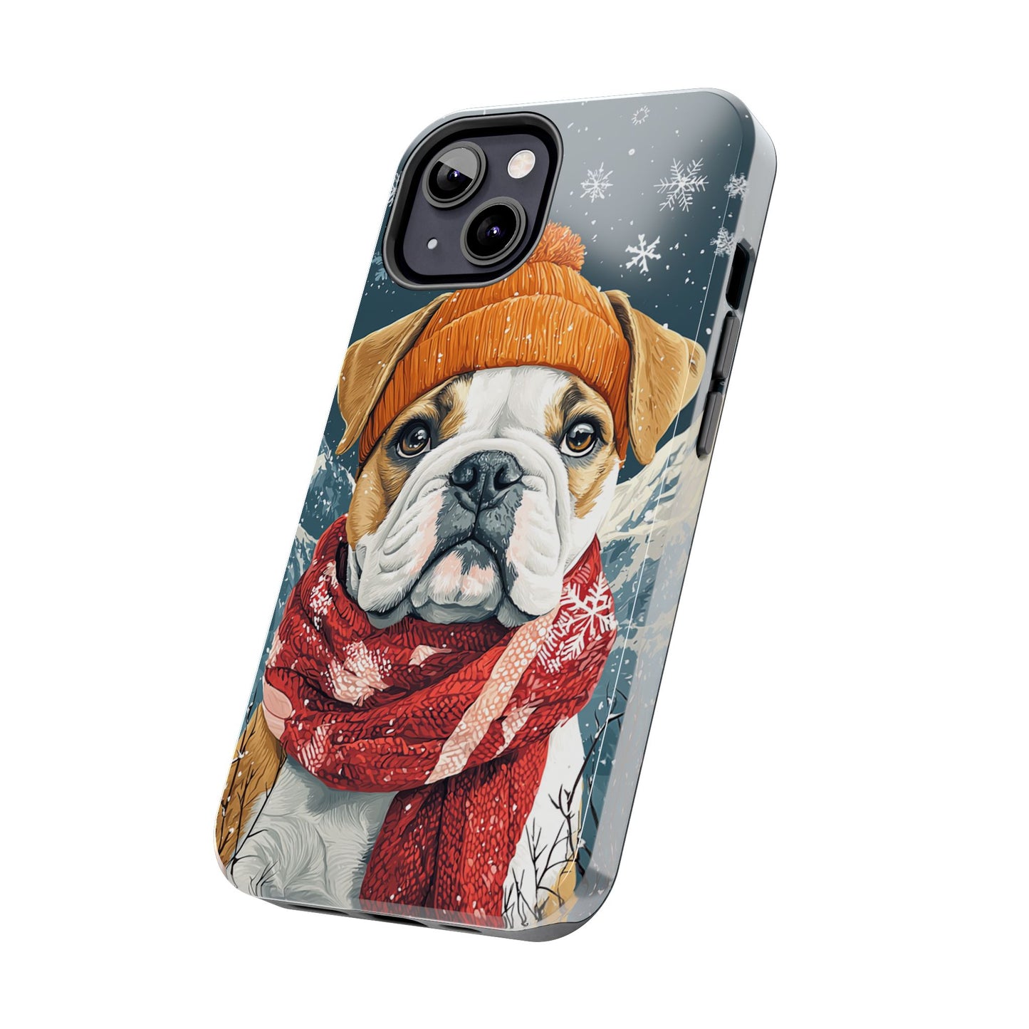 Cozy French Bulldog iPhone Case – Rustic Fireplace Protective Cover