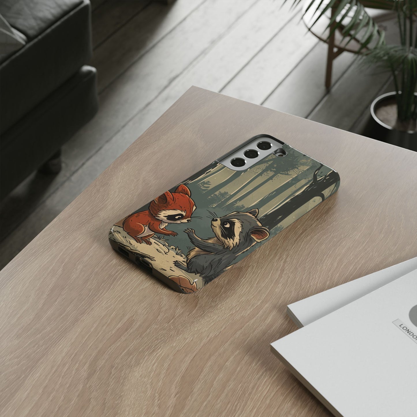 Whimsical Woodland Raccoons Phone Case