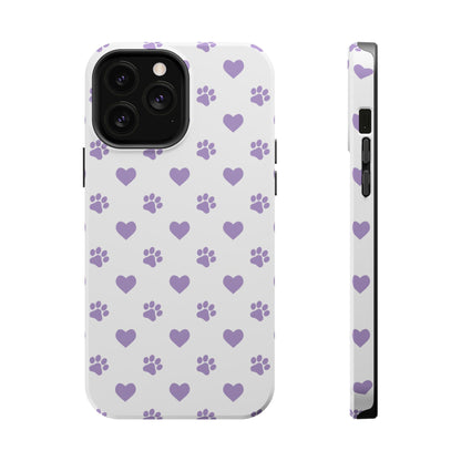 Paw Prints & Hearts – MagSafe iPhone Case with Adorable Pet-Lover Design