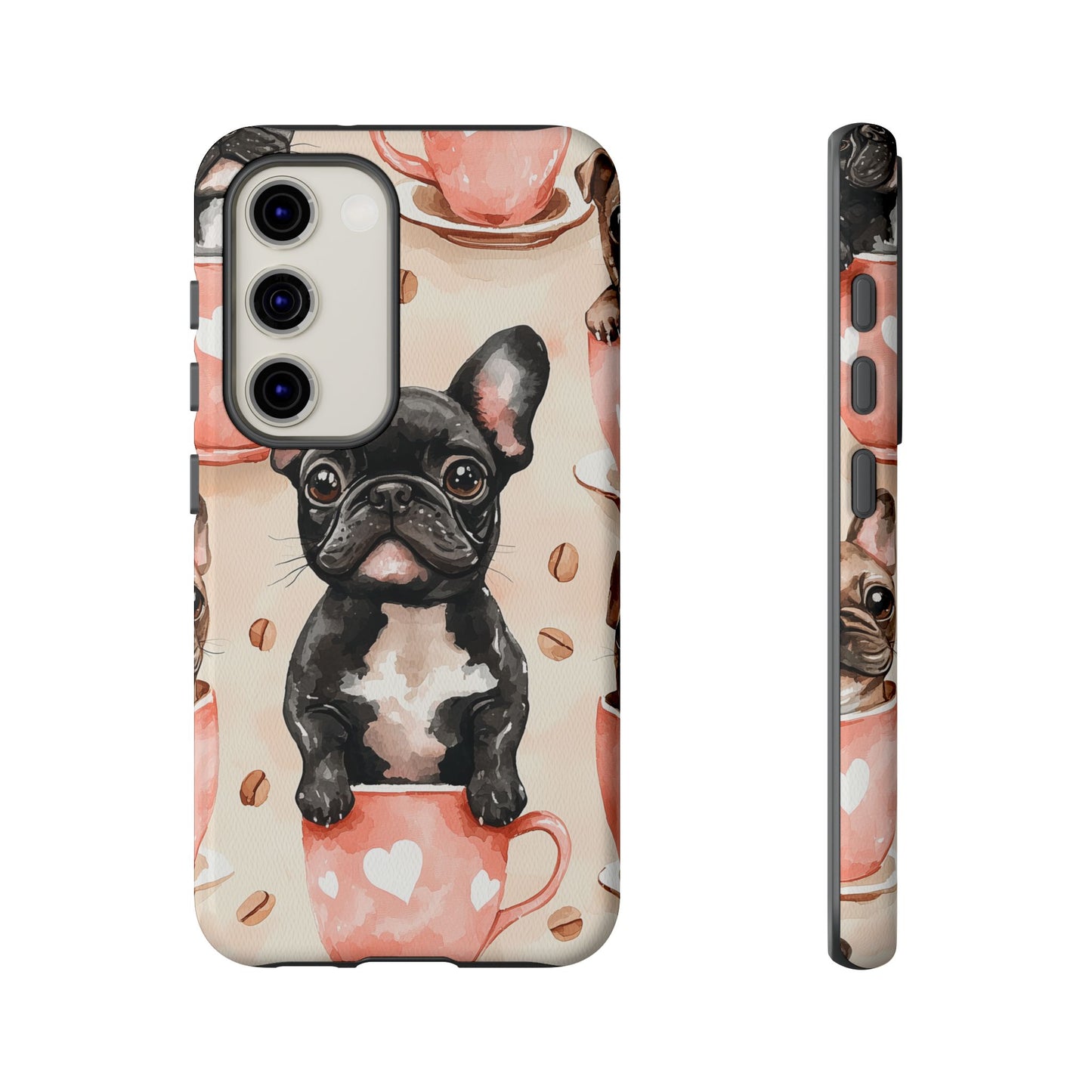 French Bulldog in Coffee Cup  Samsung Galaxy  Case – Cute Dog Art, Shockproof & Slim Design