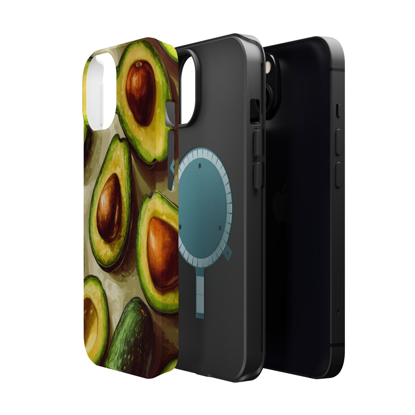 Realistic Avocado MagSafe iPhone Case – Detailed Green Fruit Design, Shockproof Protection