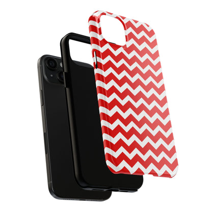 Bold Red & White Chevron – Modern Geometric iPhone Case