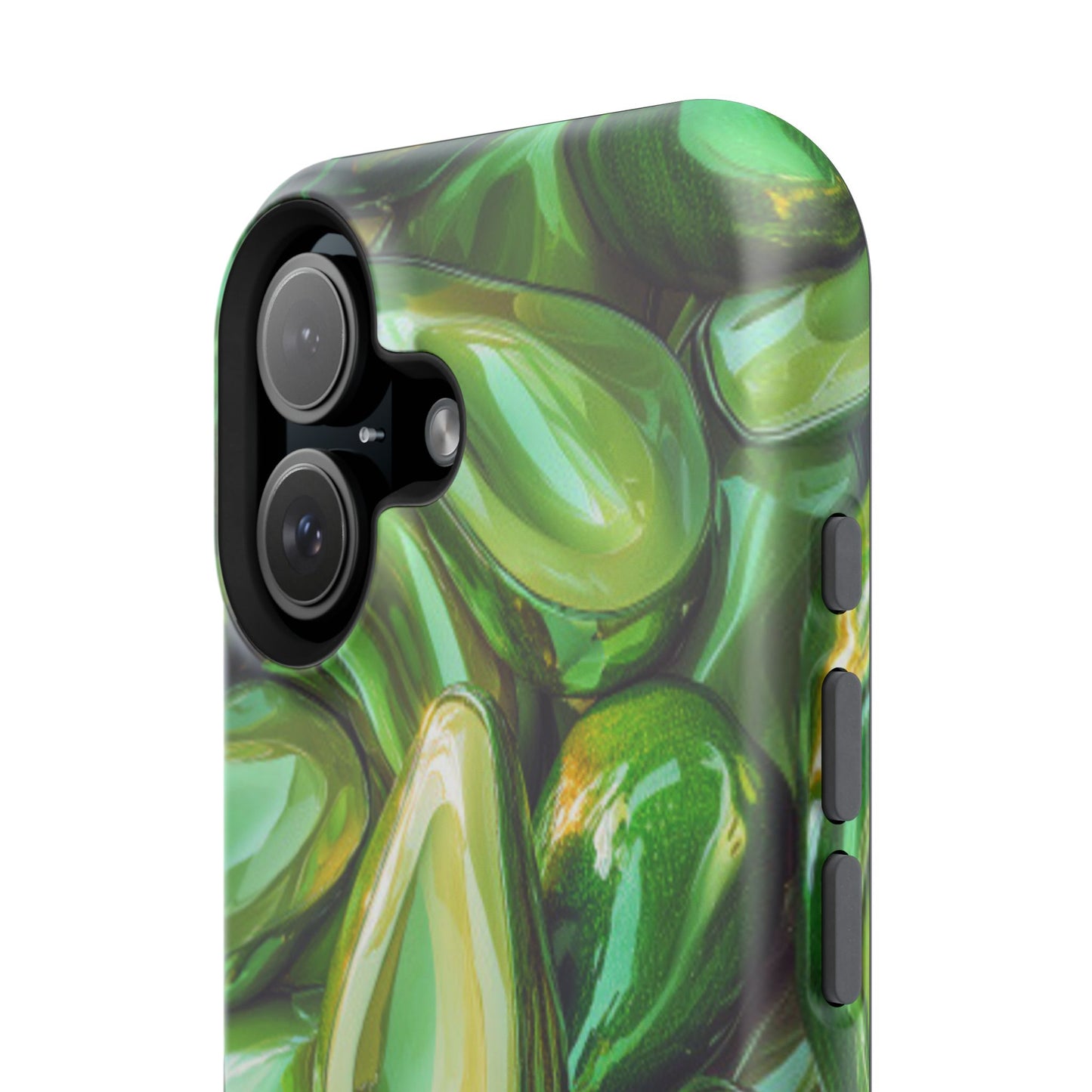 Glossy Avocado MagSafe iPhone Case – Sleek Green 3D Fruit Design, Durable and Stylish