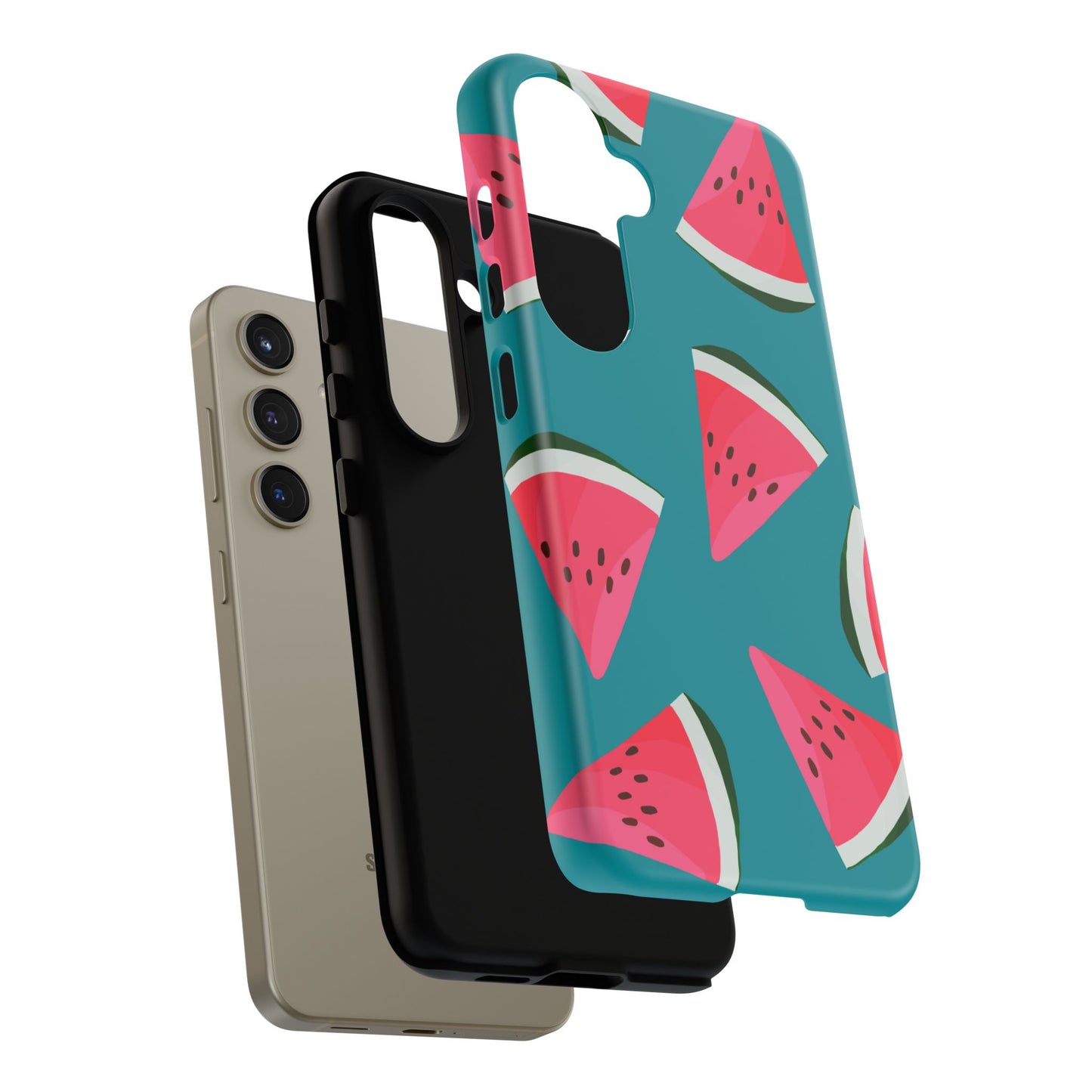 Watermelon Bliss Samsung Galaxy Case – Vibrant Summer Fruit Design on Teal Background