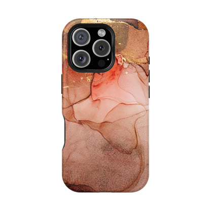 Ruby Red Marble MagSafe Case - Bold Red with Gold Veining for iPhone MagSafe Models