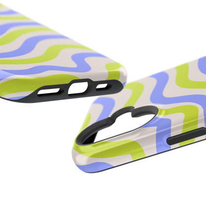 Neon Wave MagSafe iPhone Case – Bold Dual-Layer Protection with 70s-Inspired Vibe