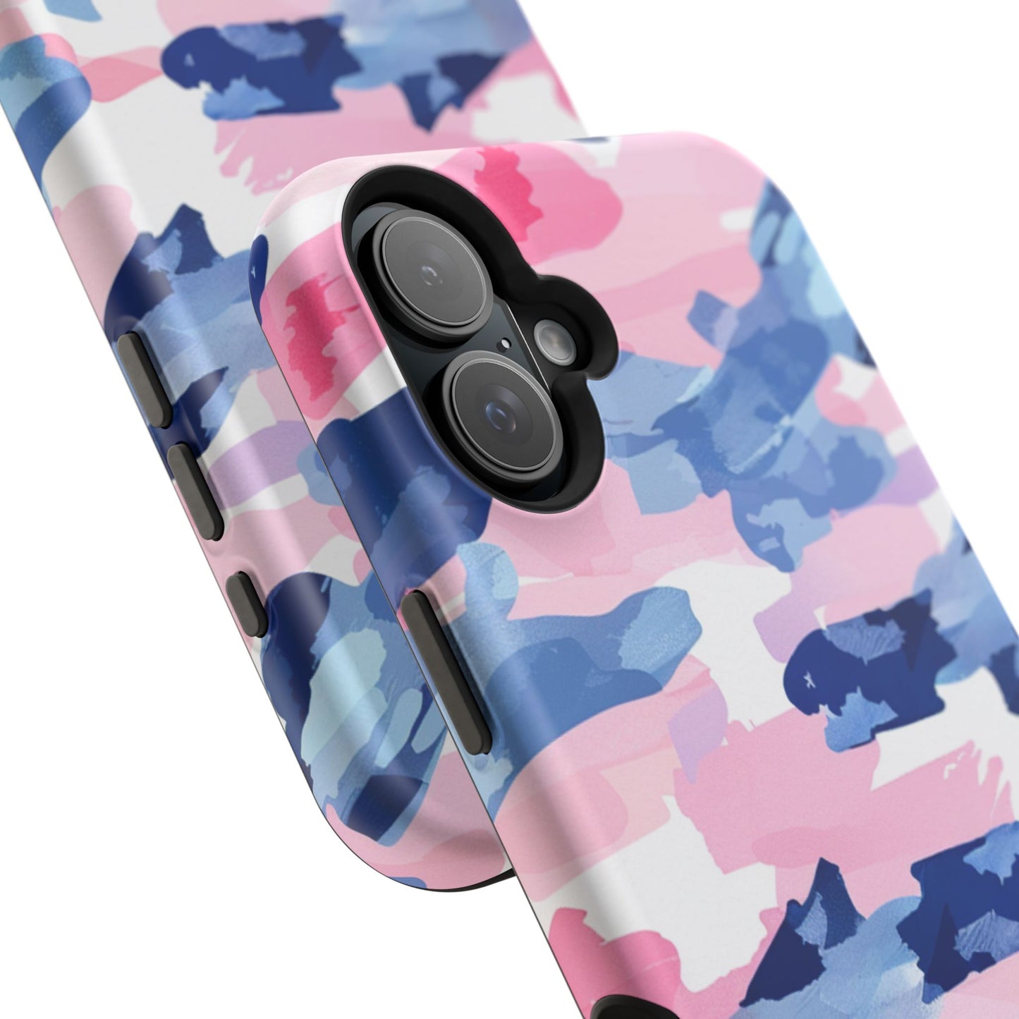 MagSafe Case: Dynamic Pink & Navy Brushstroke Art