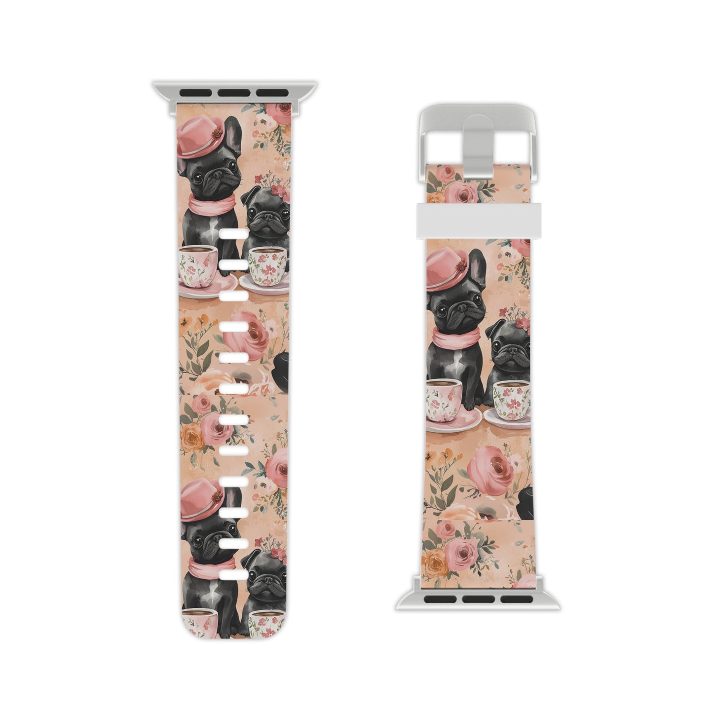 Floral French Bulldogs  Apple Watch Band